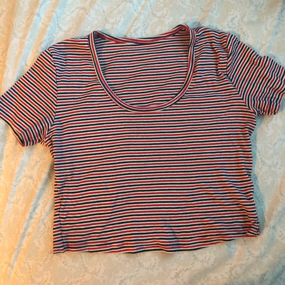 American apparel striped crop top